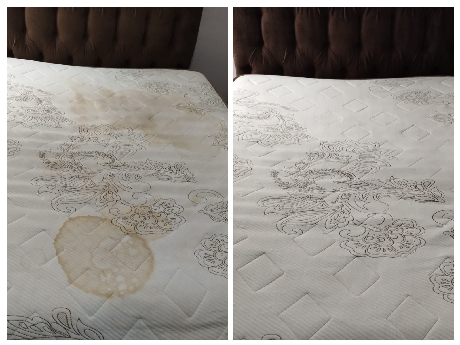 Antes e depois — Colchão de Casal — Remoção de Manchas